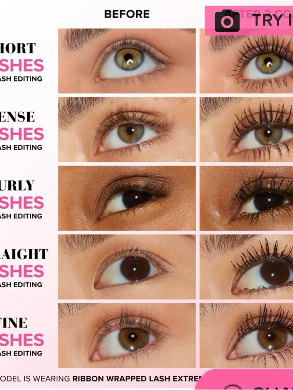 Too Faced Pink Ribbon Wrapped Lash Mascara - Black MINI SIZE 2ML